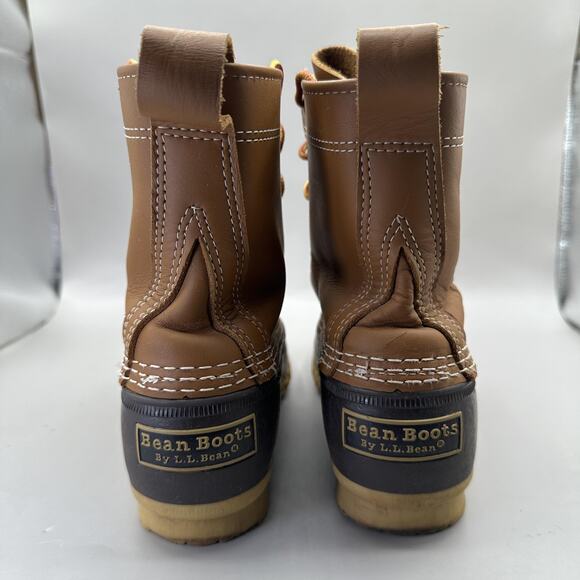 L.L. Bean Boots 8" Duck Boots Womens 6M Brown Leather Lined Made in Maine USA - Picture 5 of 9